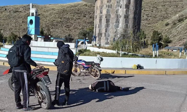 Accidente de moto lineal en óvalo de ingreso al distrito De Nuñoa 1 Accidente de moto lineal en ovalo de ingreso al distrito De Nunoa